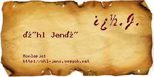 Öhl Jenő névjegykártya